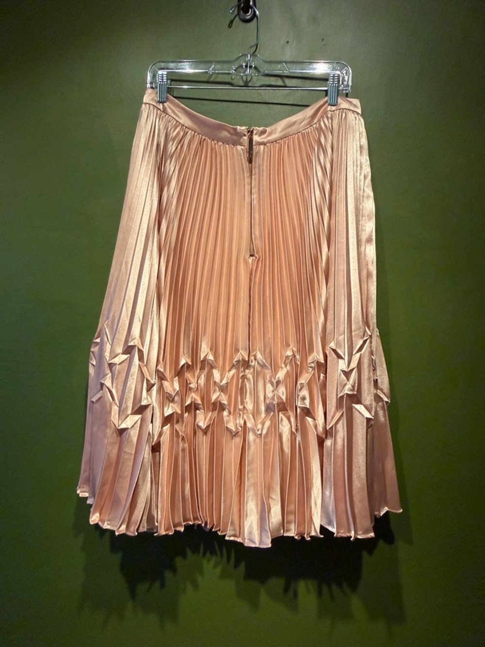 Ted Baker Pleated Pink Satin Midi Skirt - Picture 6 of 6